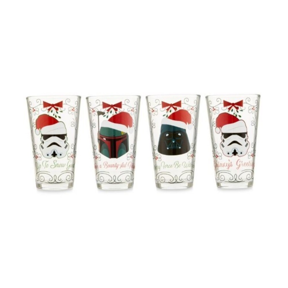 Star Wars 4pc Glassware Set Collectible Pint Glass Christmas Holiday 16 oz New